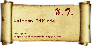 Waltman Tünde névjegykártya